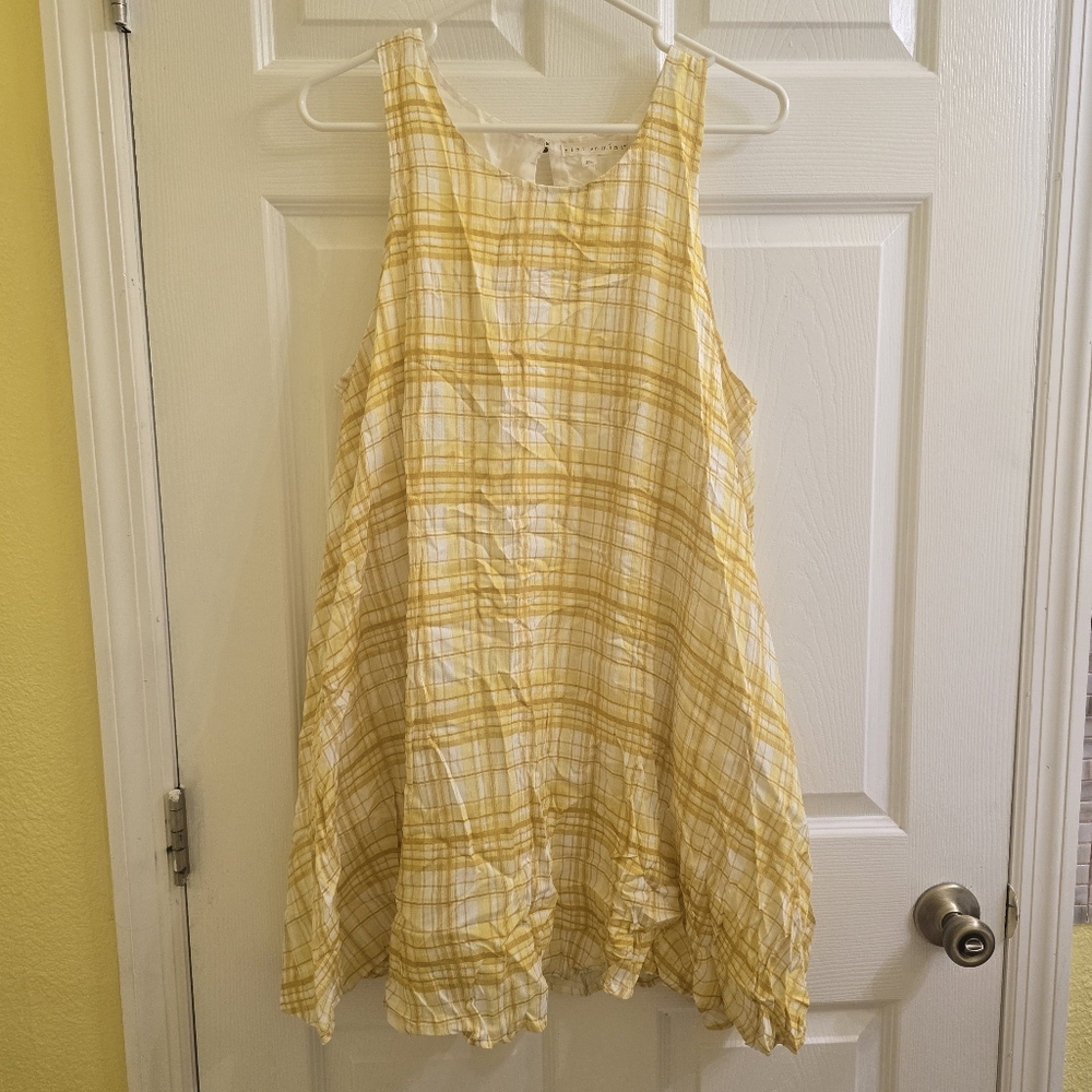 Hint of Mint Yellow Checkered Dress